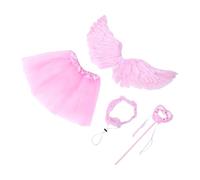 HEEPDD Disfraz de Ganso Hada, Conjunto Decorativo con Falda de Tul Alas Varita y Halo para Ganso de Porche de 23 Pulgadas, for Perro Gato Conejo (PINK)