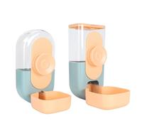 HEEPDD Dispensador Automático de Agua para Mascotas con Diseño Colgante, Fácil de Limpiar, Evita Que los Tazones Se Caigan, Ideal para Gatos, Perros, Conejos y Hurones (Naranja Azul)