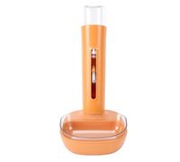 HEEPDD Dispensador Automático de Agua para Mascotas, Cuenco de Pie Ajustable en Altura, Alimentado por Gravedad, a Prueba de Fugas, sin Bomba, Botella Desmontable, Barbilla Seca para (480ML)