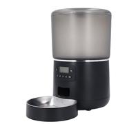 HEEPDD Dispensador automático de alimentos para gatos de 4 litros, de acero inoxidable, con control inteligente, para mantener la frescura, alimentador de gatos con temporizador para comidas