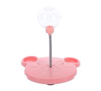 HEEPDD Dispensador de Bola de Comida de Gato, Forma de Oso Círculo de Alimentos con Fugas de Bola de Primavera Plástico Lindo Juguete de Alimentador Adecuado para Gatos y Perros (Pink)