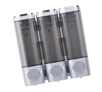 HEEPDD Dispensador de champú y Acondicionador, Dispensador de champú de 3 Cámaras, de Jabones de Ducha ABS a Prueba de Fugas para Hotel Gym Club Nan (Silver)