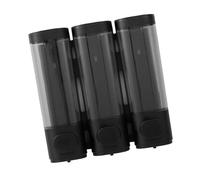 HEEPDD Dispensador de champú y Acondicionador, Dispensador de champú de 3 Cámaras, de Jabones de Ducha ABS a Prueba de Fugas para Hotel Gym Club Nan (Cabeza Triple Negra)