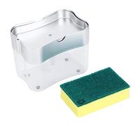 HEEPDD Dispensador de con Soporte para Esponja Organizador de Encimera de Plástico ABS para Limpieza de Ollas, Lavavajillas, Hogar, Restaurante, Hotel, Oficina, Uso 2 en 1, Dispensador de de Cocina