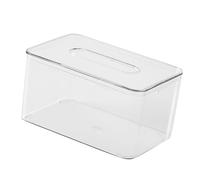 HEEPDD Dispensador de Pañuelos Cuadrados, Soporte de Caja para Decoración de Baño con Diseño que Ahorra Espacio, 18x11,5x9,5 Cm para Almacenamiento de Servilletas Transparentes Dispensador de Pañuelos
