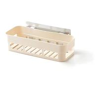 HEEPDD Ducha Montada en la Pared, sin Perforación de la Ducha Auto Adhesiva Cesta de Organizador de Almacenamiento para el Baño en el Hogar 10.2x3.9x2.36in Suministros de Almacenamiento (White)