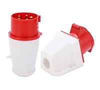 HEEPDD Enchufe Industrial de 16 A y 5 Pines, Enchufe Trifásico de Montaje en Superficie IP44 220 380 V 240 415 V, con Hebilla Antidesprendimiento, para la Industria Química Planta de