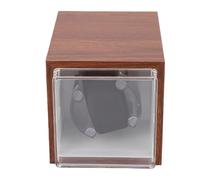 HEEPDD Enrollador Automático de Reloj Enrollador de Reloj Individual 5 Direcciones de Rotación Silencioso Antimagnético ABS Compacto con Batería de CA para Relojes Mecánicos (Brown)