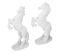 HEEPDD Escultura de Caballo de Estilo Europeo, Adorno de Decoración de Escritorio para el Hogar sin, para Regalo de Restaurante, Cafetería de Oficina (Bs-020 Blanca)