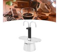 HEEPDD Espresso para Estufa, Espresso con Doble Boquilla para Estufa, Olla de Aleación de Aluminio de 100 Ml, Clásica, con Conducto de Doble Cabezal