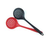 HEEPDD Espumadera Ranurada de Silicona, Cuchara Coladora Ligera con Largo, Utensilio de Cocina Suave Antiadherente para Colar Verduras y Pasta (rojo)
