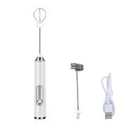 HEEPDD Espumador de café Espumador de Leche Recargable, Mezclador Eléctrico de 3 Velocidades para Capuchino Latte Matcha Chocolate Caliente Nan (WHITE)