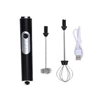 HEEPDD Espumador de café Espumador de Leche Recargable, Mezclador Eléctrico de 3 Velocidades para Capuchino Latte Matcha Chocolate Caliente Nan (BLACK)