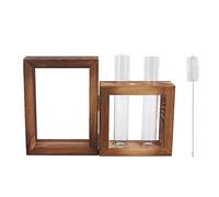 HEEPDD Estación de Propagación de Plantas, Marco de Madera de Vidrio Terrario Hidropónico de Mesa Terrario de Plantas de Soporte de Madera para la Oficina del Jardín Nan