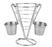 HEEPDD Estante de Exhibición de Patatas Fritas, Soporte de Metal de Hierro para Aperitivos de Comida Rápida y Herramientas de Cocina para Fiestas (2 taza)
