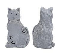 HEEPDD Estatua Conmemorativa de Gato, Regalo de Duelo de Mascota de Resina para Amantes de los Gatos con Nombre y Fechas Grabados, Decoración de Jardín e Interior