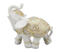 HEEPDD Estatua de Elefante de Resina Blanca, Escultura de Elefante Figurita de Animales Afortunados con Diseño Realista para la Entrada de la Decoración del hogar. (Pequeño)