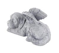 HEEPDD Estatua de Jardín para Mascotas, Escultura, Perro ángel Durmiente para Recuerdo de Mascotas Al Aire Libre Estatua de Jardín para, Resina Sintética Memorial para Nan Jardinería (Perro ángel)