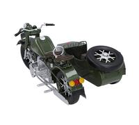 HEEPDD Estatua de Motocicleta de Tres Ruedas de Metal, Modelo de Motocicleta con Sidecar de Hierro Vintage, Decoración de Escritorio de Oficina Retro para Amantes de Las Motocicletas (Green)