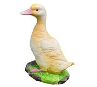 HEEPDD Estatua de Pato de Jardín Estatua de Pato, Estatuilla de Resina Realista para Jardín, Patio, Decoración de Césped, Adorno Realista Hecho a Mano con Material Climático Nan (Amarillo S)