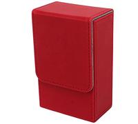 HEEPDD Estuche para Cartas de Tarot, Línea Antideslizante Refuerzo de Doble Capa Caja de Almacenamiento de Tarot Diseño de Ranura de Cuero de PU para Colección de Cartas (Rojo)