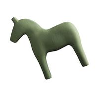 HEEPDD Figura de Caballo de Madera, Estatua de Madera de Pino Pintada a Mano, Adorno de Animal de Color Puro Simple para Decoración de Mesa de Oficina en Casa (GREEN #11)