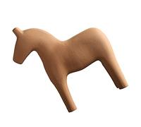 HEEPDD Figura de Caballo de Madera, Estatua de Madera de Pino Pintada a Mano, Adorno de Animal de Color Puro Simple para Decoración de Mesa de Oficina en Casa (Caqui #13)