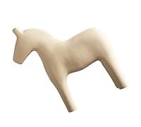 HEEPDD Figura de Caballo de Madera, Estatua de Madera de Pino Pintada a Mano, Adorno de Animal de Color Puro Simple para Decoración de Mesa de Oficina en Casa (Beige #17)