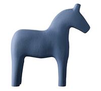 HEEPDD Figura de Caballo de Madera, Estatua de Madera de Pino Pintada a Mano, Adorno de Animal de Color Puro Simple para Decoración de Mesa de Oficina en Casa (BLUE #15)