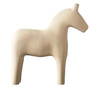 HEEPDD Figura de Caballo de Madera, Estatua de Madera de Pino Pintada a Mano, Adorno de Animal de Color Puro Simple para Decoración de Mesa de Oficina en Casa (Beige #18)