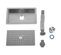 HEEPDD Fregadero de Cocina con Bandeja de Drenaje de Agua Dispensador de Agua Bandeja Recogedor de Goteo Estera Fregadero de Barra Pequeña de Acero Inoxidable Lavabo de Estación de