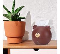 HEEPDD Funda para Caja de Pañuelos con Diseño de Oso, Divertido Soporte Decorativo con Amplia Apertura para Fácil Acceso a los Pañuelos, Diseño Redondo Compacto Que Se Adapta a Encimeras de Baño,