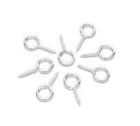 HEEPDD Ganchos de Ojo de Tornillo, 200 Piezas, 0,5 Pulgadas de Altura, 0,2 Pulgadas de Bucle, Hierro Brillante Multicolor, Pulido a Mano para Hacer Llaveros, Reparación de Campanillas de (SILVER)
