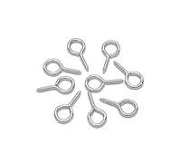 HEEPDD Ganchos de Ojo de Tornillo, 200 Piezas, 0,5 Pulgadas de Altura, 0,2 Pulgadas de Bucle, Hierro Brillante Multicolor, Pulido a Mano para Hacer Llaveros, Reparación de Campanillas de (Color rodio)