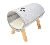 HEEPDD Gattoo Tunnel Cama Suave para Gatos, Patas de Madera de Pino, Esconderse y Relajarse para Gatos y Gatitos Gattoo Tunnel Cama Suave para, Cómodos Suministros para Nan
