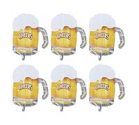 HEEPDD Globos de Papel de Aluminio para Jarra de Cerveza, Paquete de 10 Decoraciones de Fiesta de Metal de Aluminio, Accesorios Temáticos de Alegría Reutilizables para Cumpleaños, Bodas, Fondo