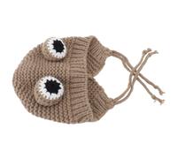 HEEPDD Gorro Cálido de Invierno para Mascotas, Cómodo Gorro de Punto de Poliéster para Perros para Climas Fríos, Ajustable y Agradable para la Piel para Perros Pequeños y Grandes (Marrón Gris
