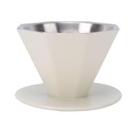 HEEPDD Goteador de café de Acero Inoxidable, Filtro en Forma de Cono de Grado Alimenticio 304 con Orificios Circulares para una Filtración Suave, Caudal Estable para Uso Doméstico y de (Beige)