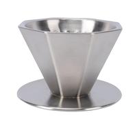 HEEPDD Goteador de café de Acero Inoxidable, Filtro en Forma de Cono de Grado Alimenticio 304 con Orificios Circulares para una Filtración Suave, Caudal Estable para Uso Doméstico y de (SILVER)