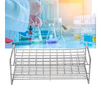 HEEPDD Gradilla para Tubos de Ensayo, Soporte para Tubos de Ensayo de Acero Inoxidable con 50 Orificios, Resistente a la Corrosión y Esterilizable para Uso Médico o de Laboratorio