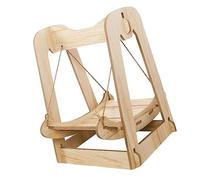HEEPDD Hamaca de Madera con Columpio para Gatos con Diseño de Cuerda de Sisal, Cama para Gatos Colgante Silenciosa Resistente a Las Mordeduras, Fácil de Instalar y Quitar para