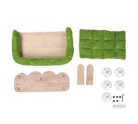 HEEPDD Hamaca para Ventana de Gato, Marco de Madera Maciza Resistente con Almohadilla de Escalada de Felpa, Diseño de Ventosa para Que los Gatos Trepen y Descansen, Cama de Pared para