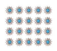 HEEPDD Hebilla Vintage Daisy, Hebilla Trasera de Tornillo Turquesa Sintética de Aleación de Zinc, Diseño Elegante para Artesanía en Cuero y Accesorios Hechos a Mano (BLUE)