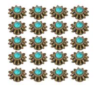 HEEPDD Hebillas Daisy Conchos, Remaches Decorativos de Aleación de Zinc, Hebillas de Flores de 13mm para Artesanía de Cuero y Accesorios, Materiales Hechos a Mano (GREEN)