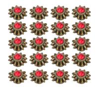 HEEPDD Hebillas Daisy Conchos, Remaches Decorativos de Aleación de Zinc, Hebillas de Flores de 13mm para Artesanía de Cuero y Accesorios, Materiales Hechos a Mano (rojo)