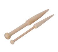 HEEPDD Herramientas para Hacer Punto, Herramienta de Tejido Artesanal de Bricolaje suéter Tejido Bufanda Tapiz Natural de una Sola Cabeza de Lana sólida Varilla Corta para Bricolaje Tejido