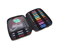 HEEPDD Herramientas y Accesorios para Tejer Juego de Agujas, 13 Pares de Agujas Circulares de Aluminio de 3,0 a 10,0 Mm con 4 Cables y Conectores de Colores para Proyectos de Tejer Tejido