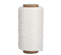 HEEPDD Hilo Encerado, Cable Encerado Plano 150d para la Artesanía de Cuero DIY Bookenning Shoe Reparing Proyectos de Cuero 250m/820.2ft Nan (WHITE)