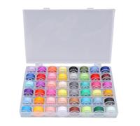 HEEPDD Hilos de Bobina Preenrollados, 48 colores Surtidos con Caja de Almacenamiento