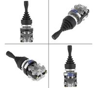 HEEPDD HKA1-41Z02 Interruptor de Palanca de Mando Control Momentáneo de 2 Posiciones con Contactos 2NO Función de Retorno Al Centro Funda de Goma Resistente Al Agua para Sistemas de Automatización